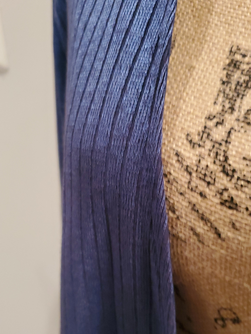 Blue Ribbed Longline Jacket Like New - Picture 4 of 5